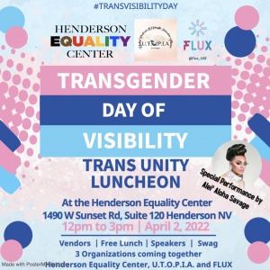 Transgender Day of Visibility - Trans Unity Luncheon @ Henderson Equality Cetner