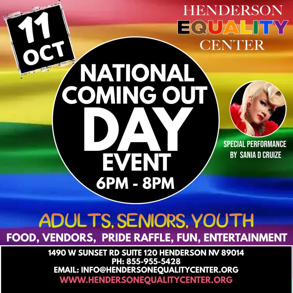 National Coming Out Day - 2022- Henderson Equality Center